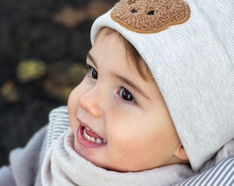 Beanie, spring hat, teddy patch, transitional hat, hipster beanie, babies and children