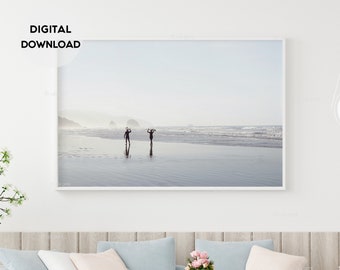 Surf Art, Beach Print, Surf Poster, Surf Photography, Ocean Poster, Pastel Wall Art, Coastal Decor, Beach Decor, Ocean Print, Digital Art