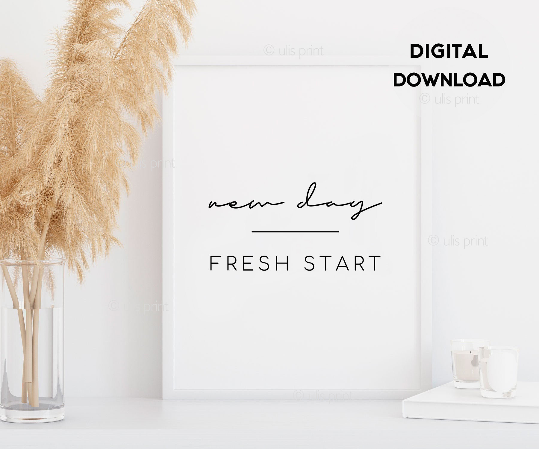 New Day Fresh Start Quote Print Scandinavian Print Etsy UK