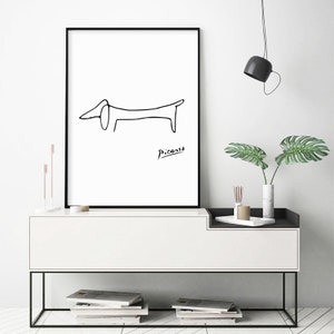 Picasso Poster Picasso Sketch Picasso Dog Sausage Dog - Etsy