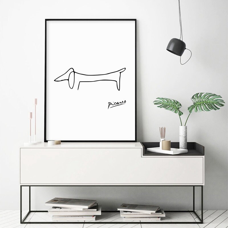 Picasso Poster Picasso Sketch Picasso Dog Sausage Dog | Etsy