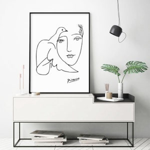 Picasso Poster Picasso Sketch Picasso Dove Face Print - Etsy