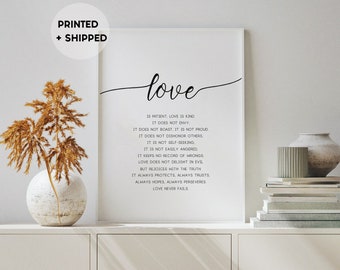 Love Print, Love is Patient, Love is kind, Bible Verse Prints, Scandinavian Print, Christian Quote, Affiche Scandinave, Nordic Typography