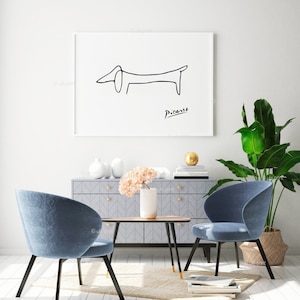 Picasso Poster, Picasso Sketch, Picasso Dog, Sausage Dog, Modern ...