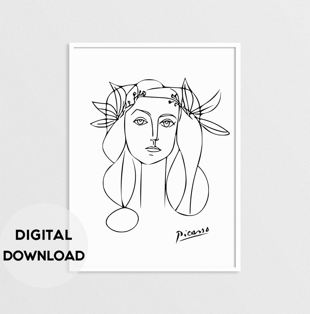 Picasso Poster Picasso Sketch Picasso Head of A Women Print - Etsy