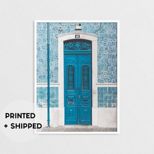Blue Door Print, Lisbon Print, Azulejo Wall Art, Portuguese Decor, Portugal architecture, Tradicional Portuguese Door, Azulejo Print,Vintage