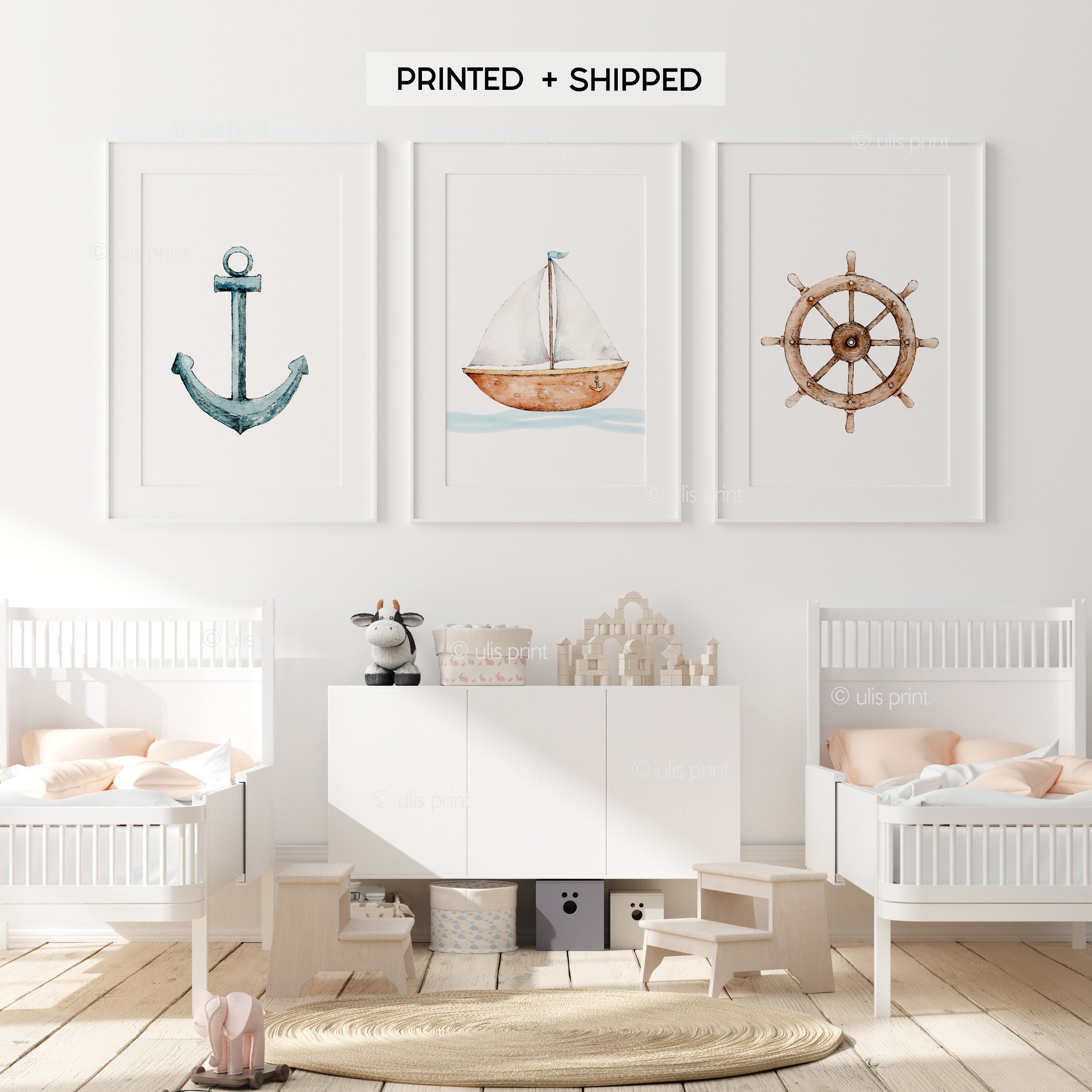 Boat Wades Girls Room Wall Decor, Boho Floral Girl Nursery Poster Hanger Frame, Hold Her A Little Longer Nursery Wall Art Decor For Baby Toddler Little Girls Room Playroom, 12x16 Inch