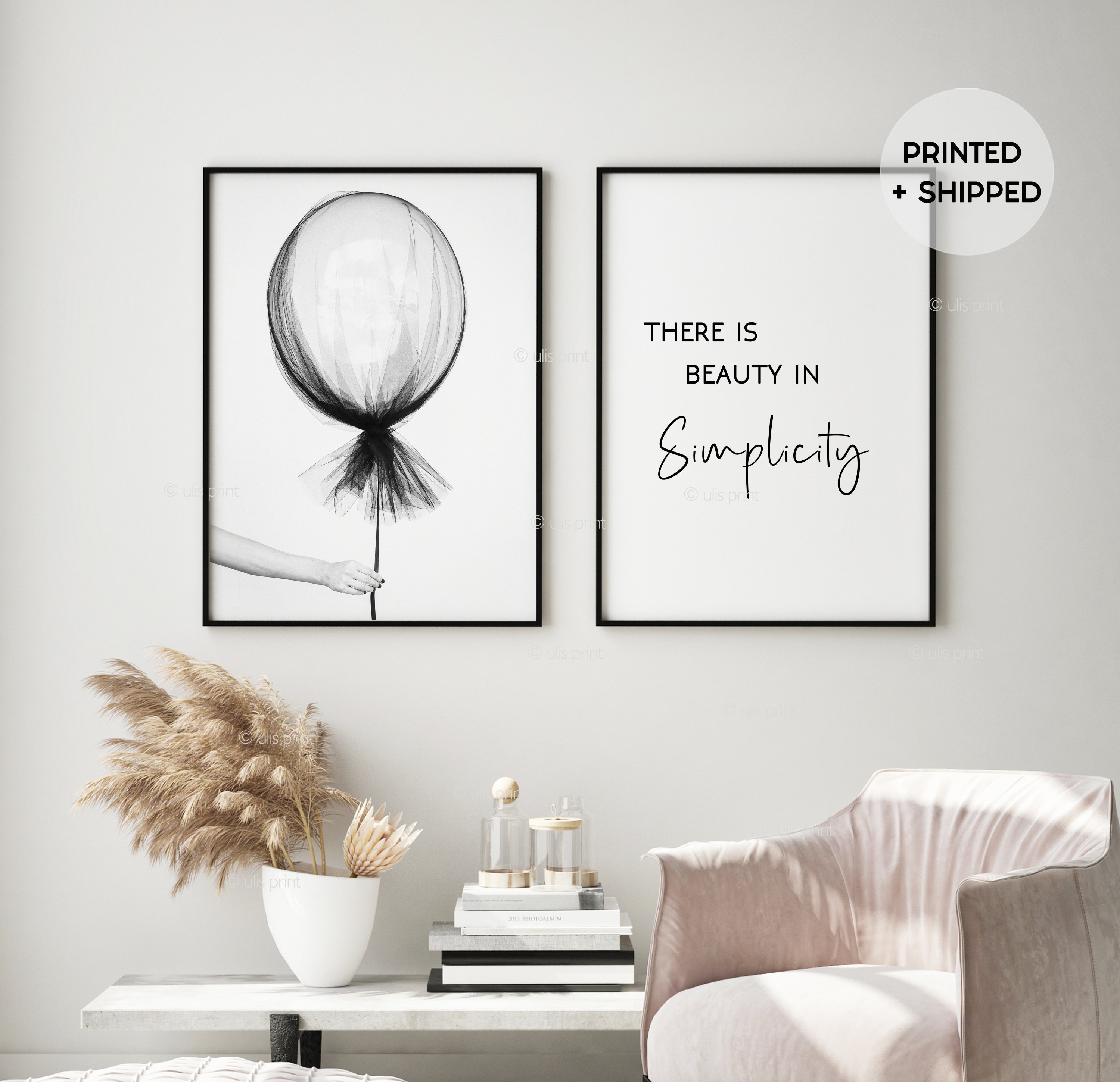 Set of 2 Prints Girl Bedroom Poster Minimalist Decor Black - Etsy UK