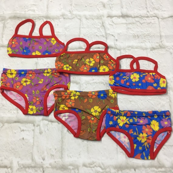 Vintage Purple Caramel Blue Floral Girls Kids Chil