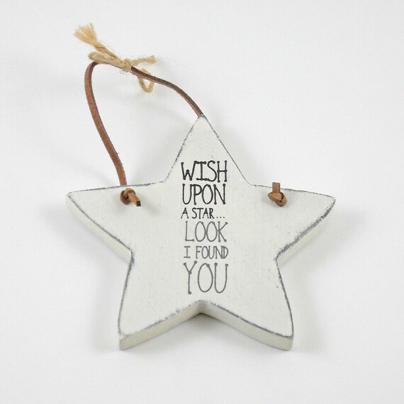 Wish Upon A Star Wooden Star Hanging Plaque Decorative Etsy