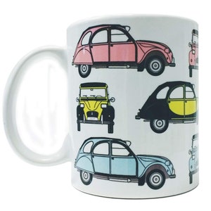 Citroen 2CV Classic Car Mug - Unique Design, Novelty Gift, Motoring, Cup Mug