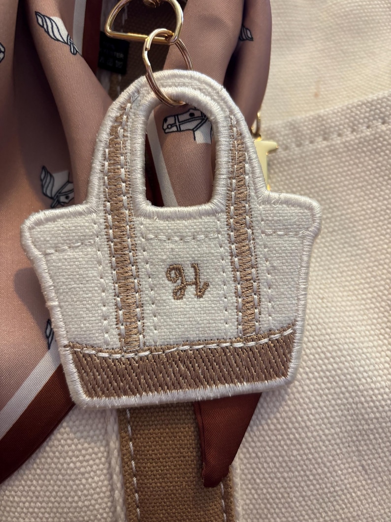 Bag Charm / Boat Tote / Embroidered Key Chain / Handbag Accessory ...