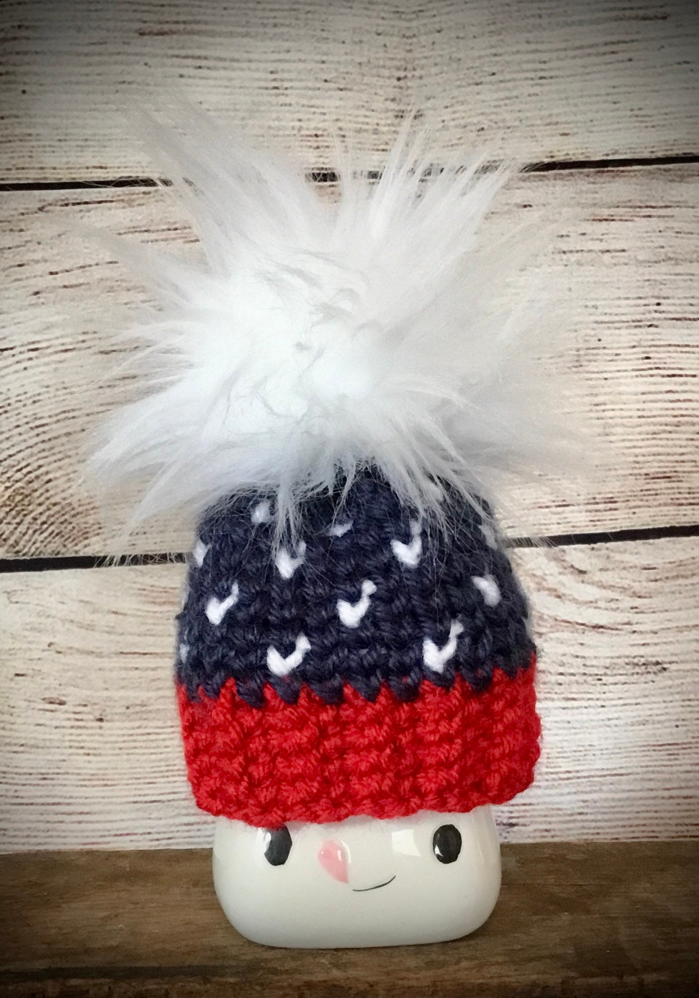 Marshmallow Mug Hat Americana Patriotic July 4th Red White Etsy