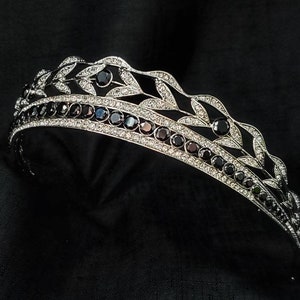 Swarovski Jet Black Crystal Tiara, 1920s Headpiece, Art Deco Tiara, Black Crystal Wedding Crown, Black Tiara, Downton Abbey Tiara
