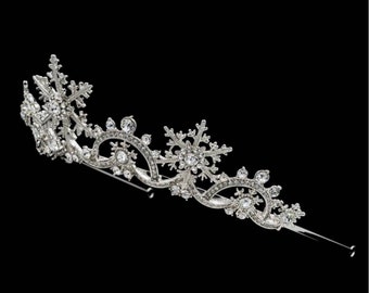Novia horquillas flores copos de nieve ramo tiara circonita pelo joyas 
