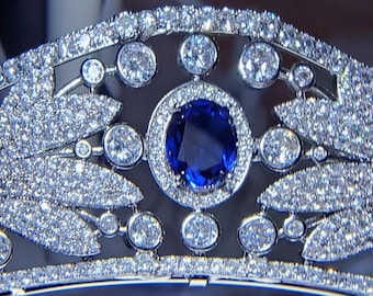 Nassau Sapphire Tiara Replica – Royal Wedding Crown, Diadem – Something Blue Bridal Crown