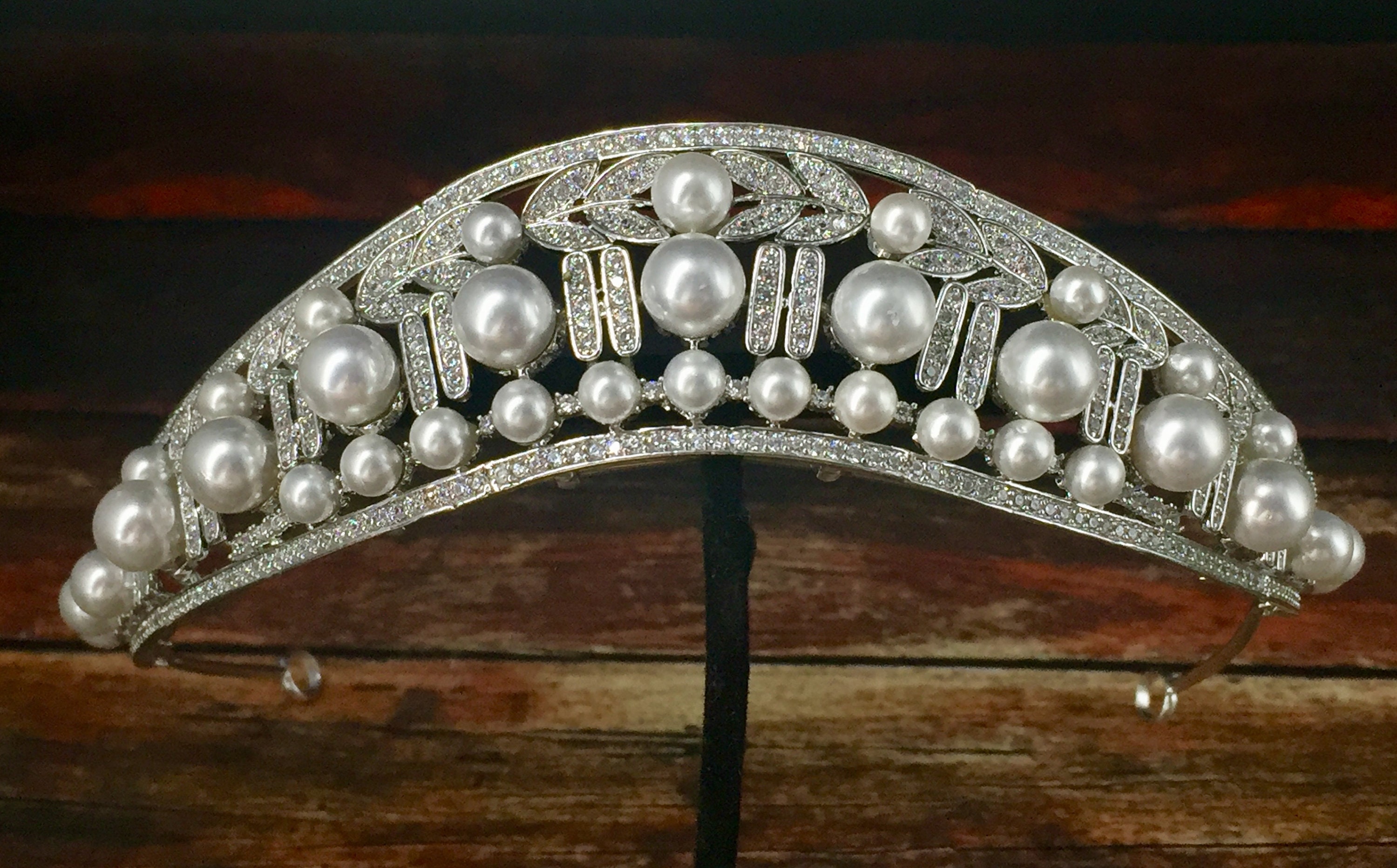 Pearl Tiara Kokoshnik Tiara Crystal Wedding Headpiece Pearl Etsy New