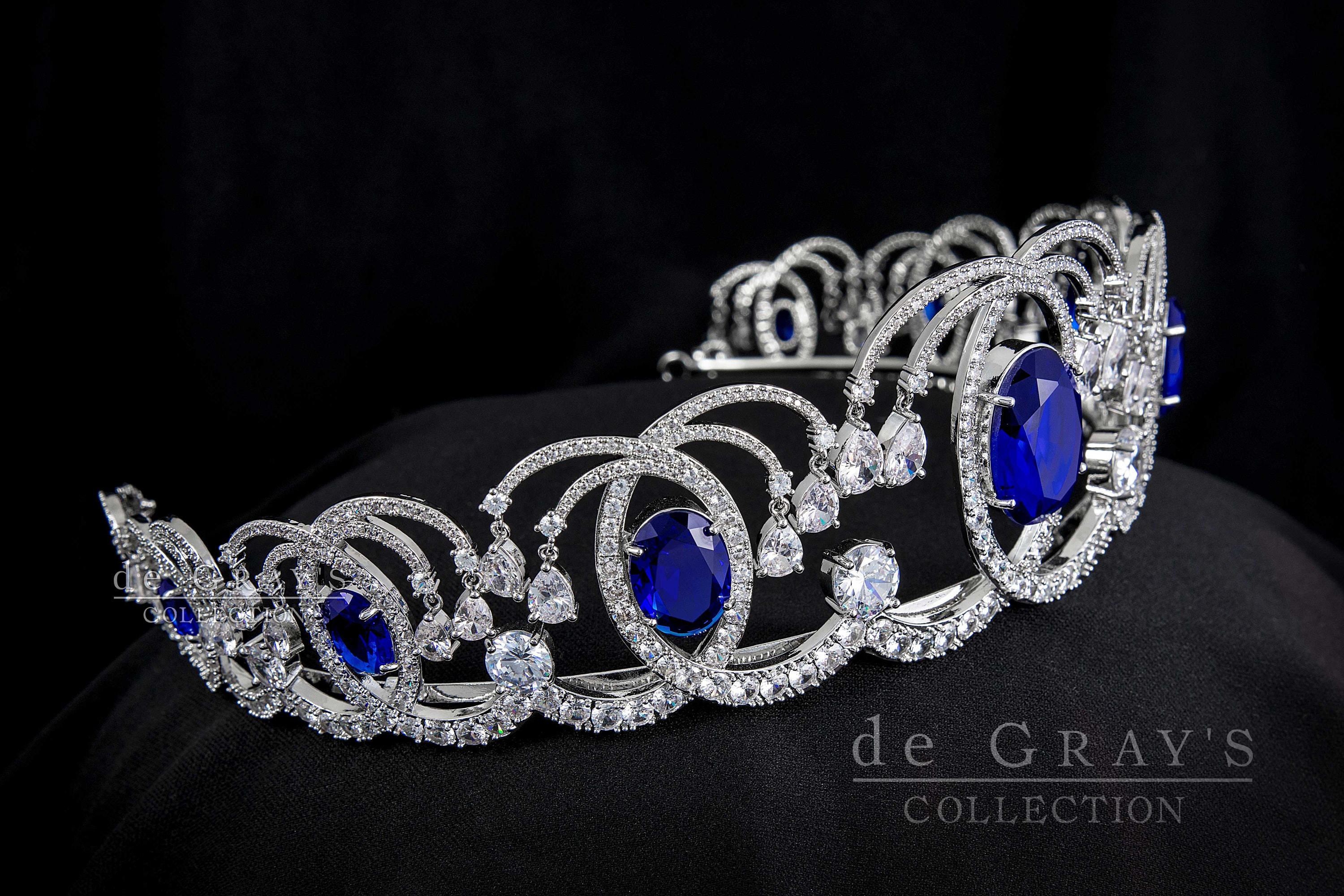 Romanov Sapphire Wave Tiara Replica, Royal Art Nouveau Blue