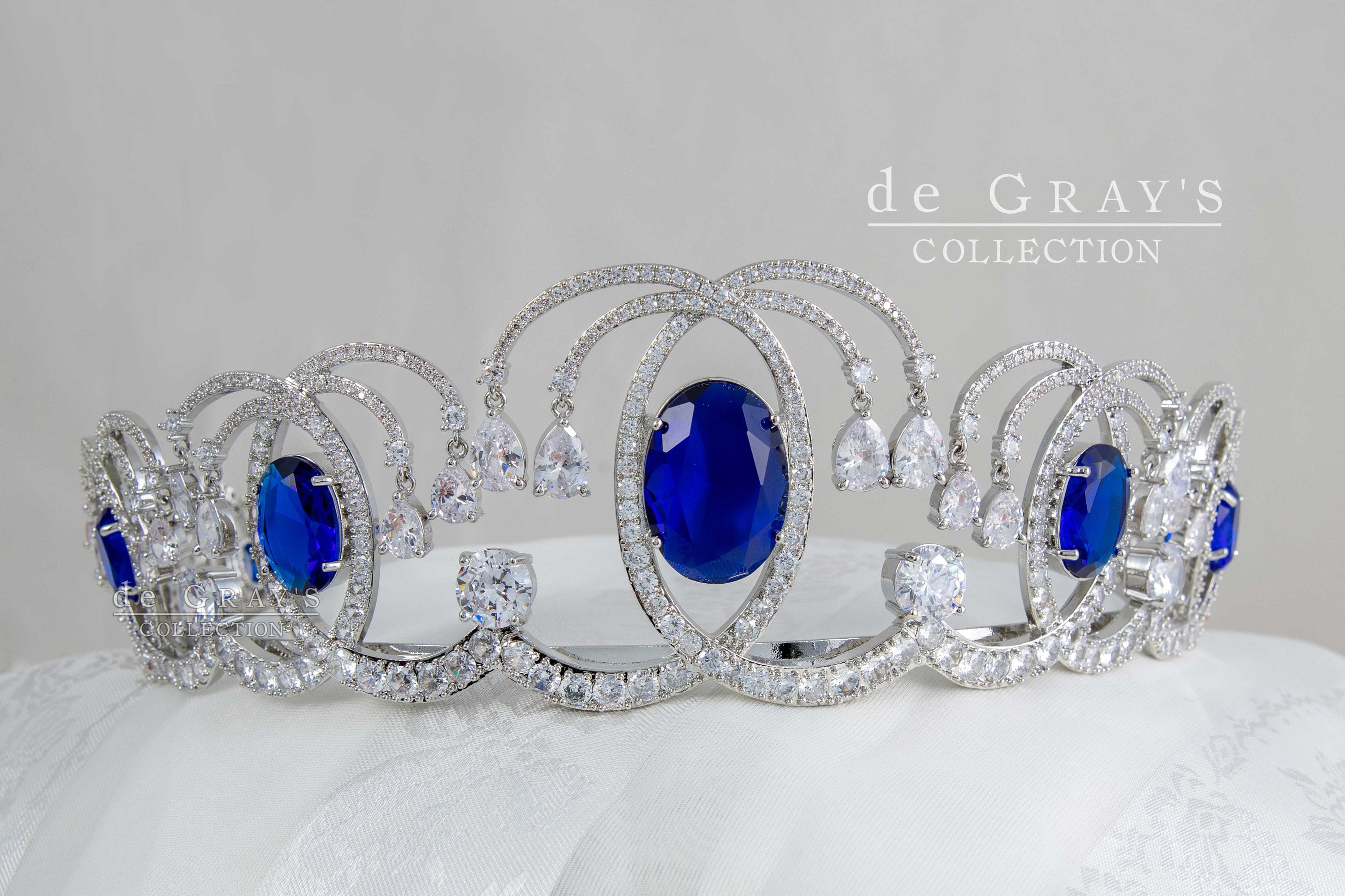 Romanov Sapphire Wave Tiara Replica, Royal Art Nouveau Blue