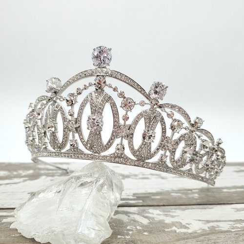 COPY - bridal head crown one size ROYALE Bridal Crown - Wedding Crowns at Ellee Couture  main image 2