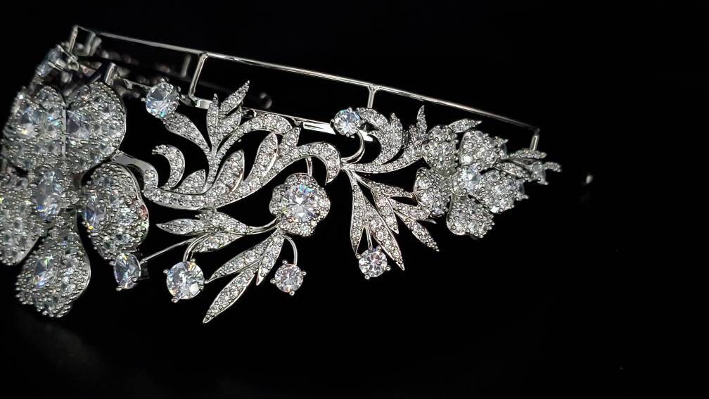 Spanish Floral Diamond Tiara Royal Tiara Replica Crystal Etsy