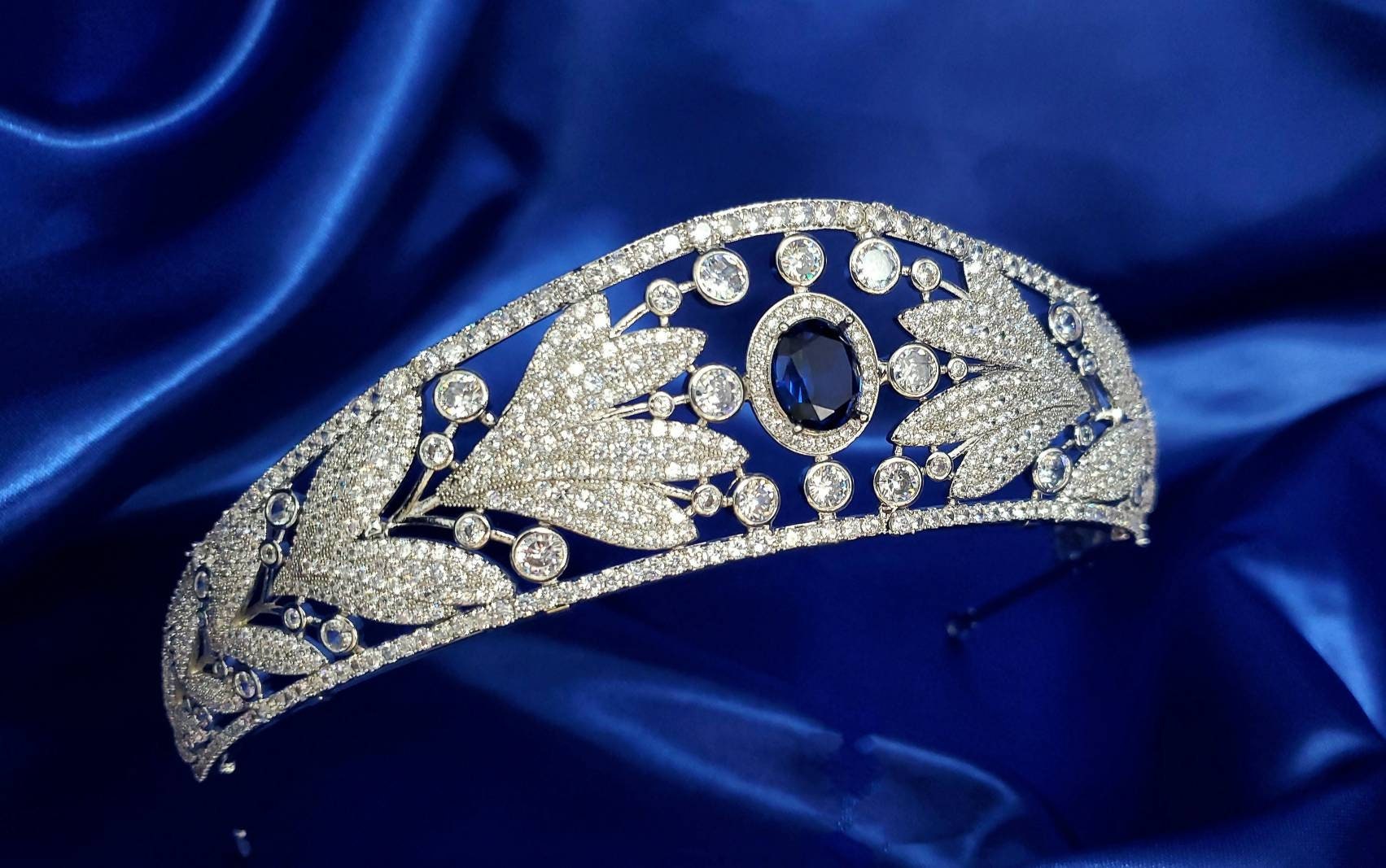 Royal Wedding Tiara Replica Real Blue Sapphire Kokoshnik Etsy