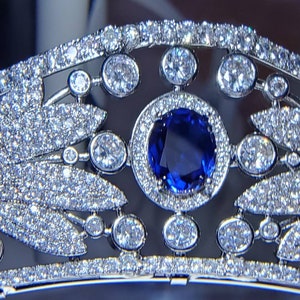 Nassau Saphir Tiara Replik – Königliche Hochzeitskrone von Luxemburg – Blauer Saphir Diadem – Something Blue Brautkrone