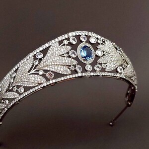 Royal Wedding Tiara Replica, Real Blue Sapphire Kokoshnik, Princess ...