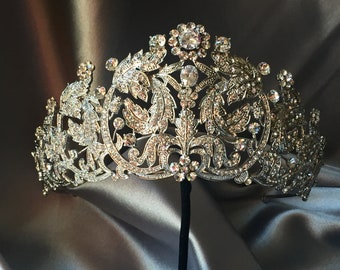 Braganza Tiara Replica – Swedish Royal Crown, Queen Silvia Diamond Diadem, Imperial Bridal Statement Tiara