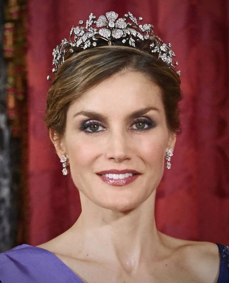 Spanish Floral Diamond Tiara Royal Tiara Replica Crystal Etsy