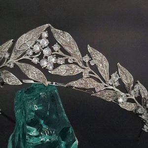 Brabant Laurel Wreath Bridal Tiara Royal Replica Wedding Crown Silver Wreath Tiara Leaves Bridal , Royal Leaves Headpiece image 6