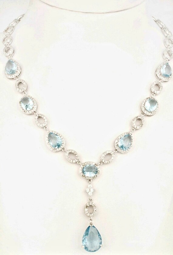 Bridal Jewelry Set Light Blue Crystal Wedding Jewelry Set Etsy