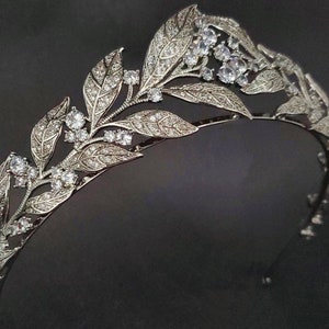 Brabant Laurel Wreath Bridal Tiara – Royal Replica Wedding Crown  Silver Wreath Tiara Leaves Bridal , Royal Leaves Headpiece