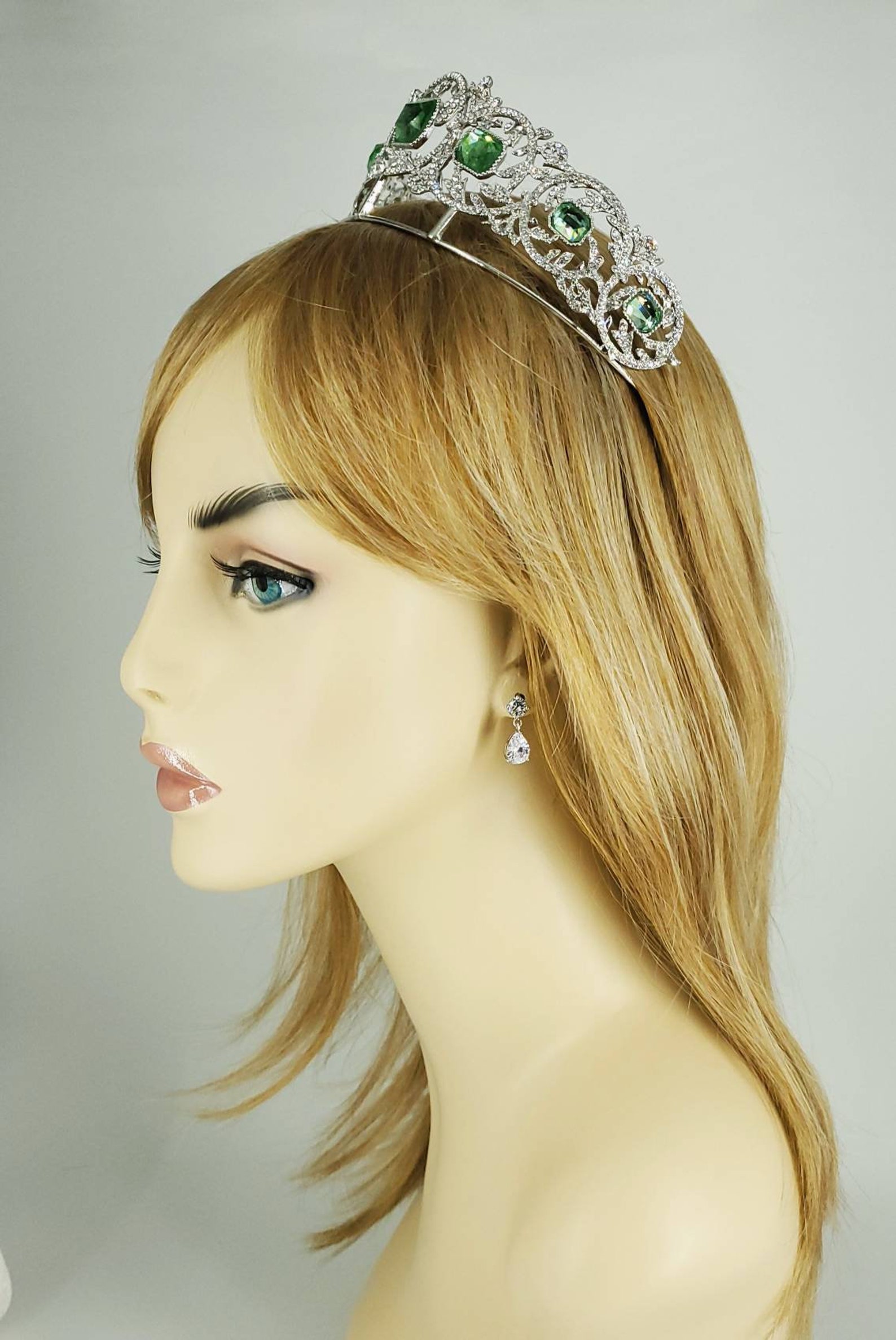 The Habsburg Peridot Tiara Royal Replica Silver Bridal Tiara Etsy