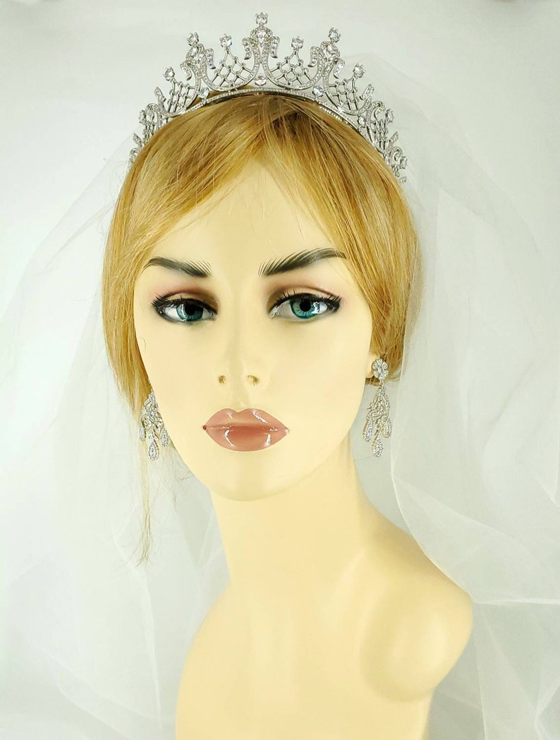 Bridal Tiara Set Tiara and Earrings Elizabeth Taylor Tiara Etsy