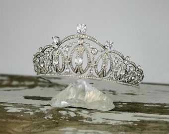 Vasa Tiara Replica, Silver Bridal Tiara With Swarovski, Crown