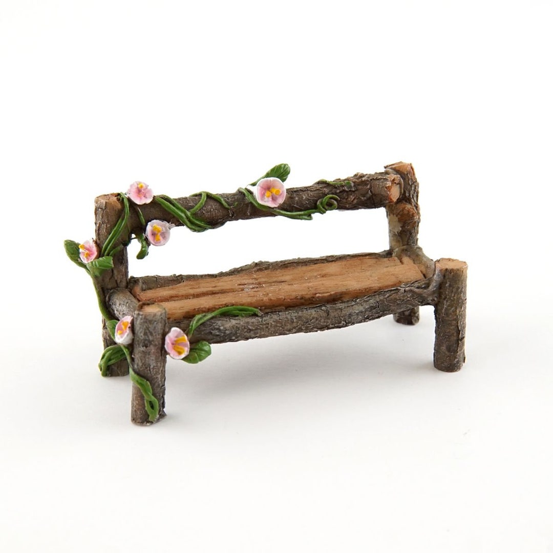 Miniature Wood Fairy Garden Bench - Tiny Furniture - 1.25" H X 2.5" L ...