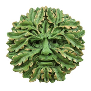 Oak Greenman Plaque - 5 Inch Diameter
