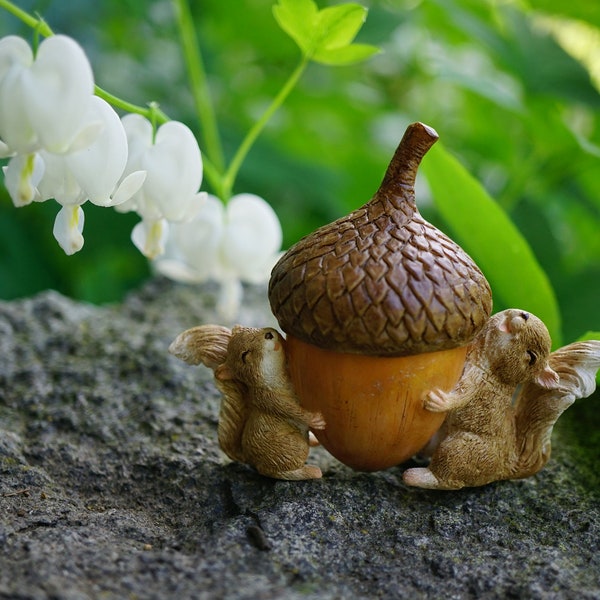 Two Squirrels carrying an Acorn Trinket Box - 2.5" H x 3.25" L