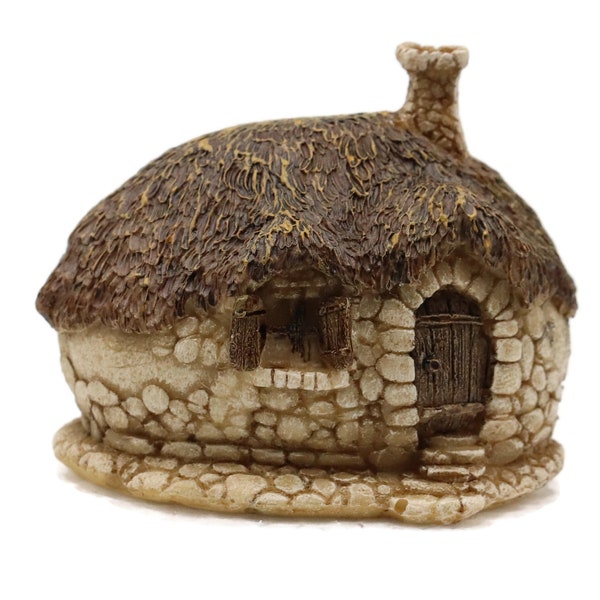 Thatched Roof Stone Mini Fairy Garden House