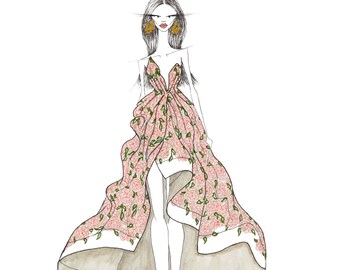 Zimmermann Spring 24 Fashion Illustration - Etsy