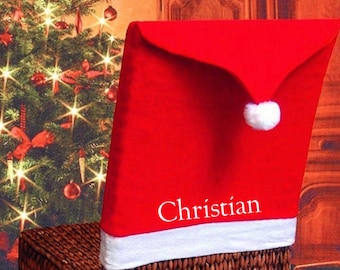 personalized santa hat chair cover