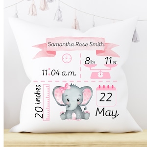 Newborn Birth Announcement Pillow ** Baby Stats Keepsake Pillow ** Newborn Baby Gift ** Personalized Baby Gift