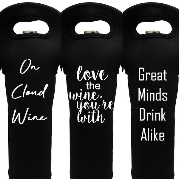 Custom Wine Tote ** Hostess Gift ** Personalized Wine Bag ** Wine Carrier ** Wine Sleeve ** Custom Wine Bag