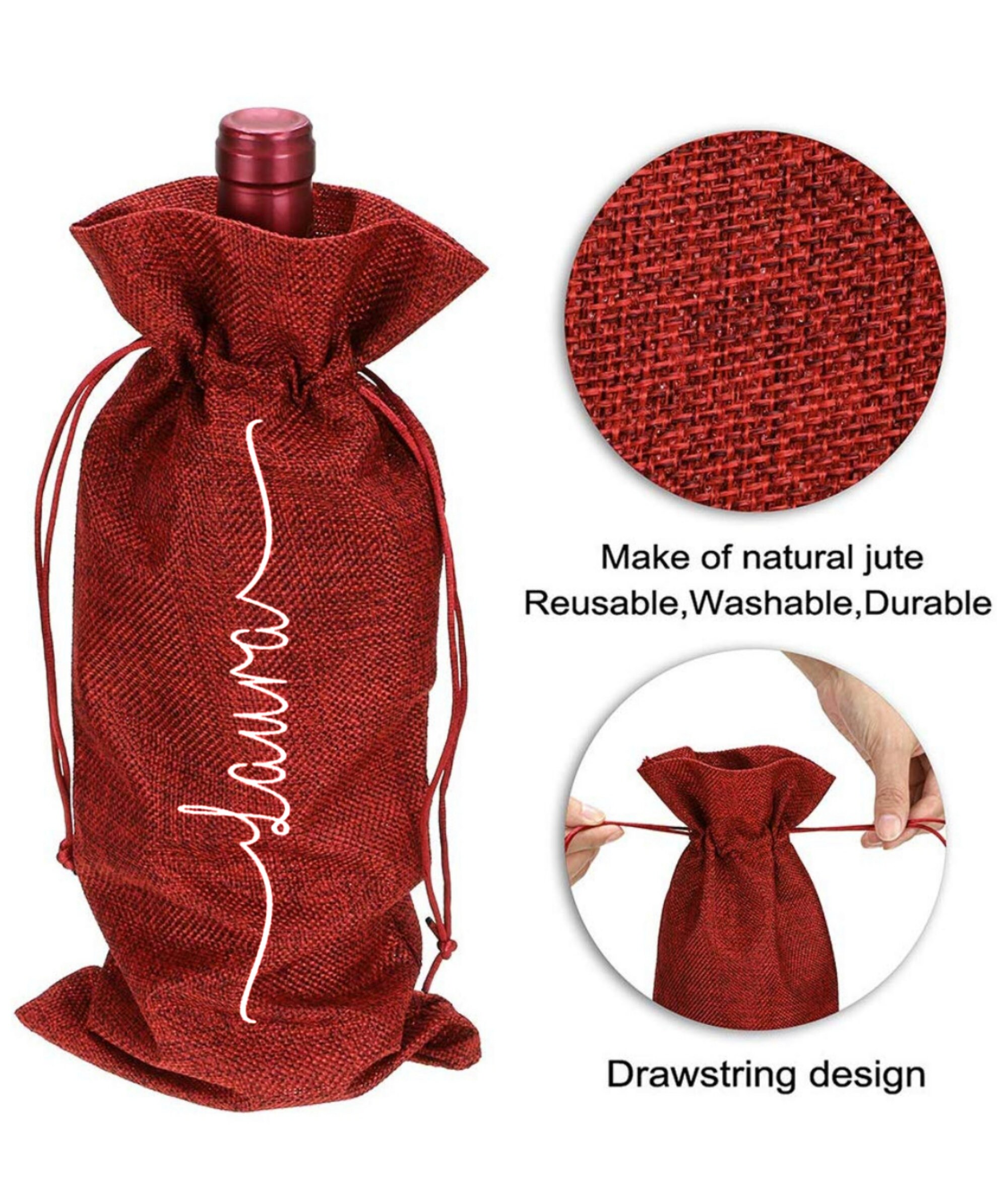 Custom Name Wine Bag Personalized Wine Tote Christmas Etsy