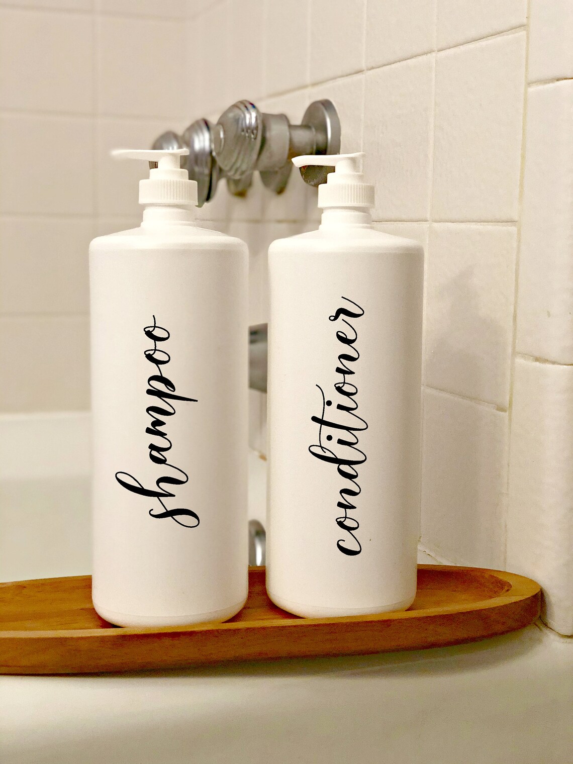 SHAMPOO CONDITIONER Plastic Dispenser Set White Soap Etsy
