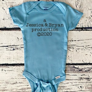 Custom Pregnancy Announcement Bodysuit Production bodysuit New Parents baby gift New Baby Bodysuit Gift image 4