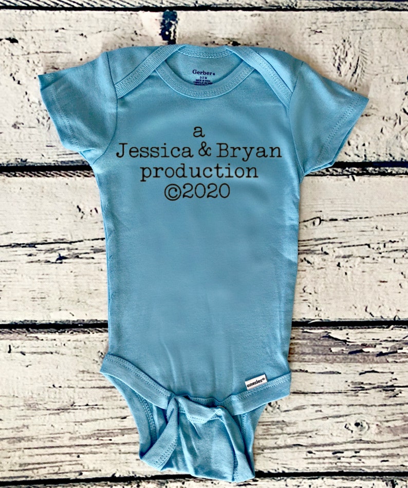 Custom Pregnancy Announcement Bodysuit Production bodysuit New Parents baby gift New Baby Bodysuit Gift image 4