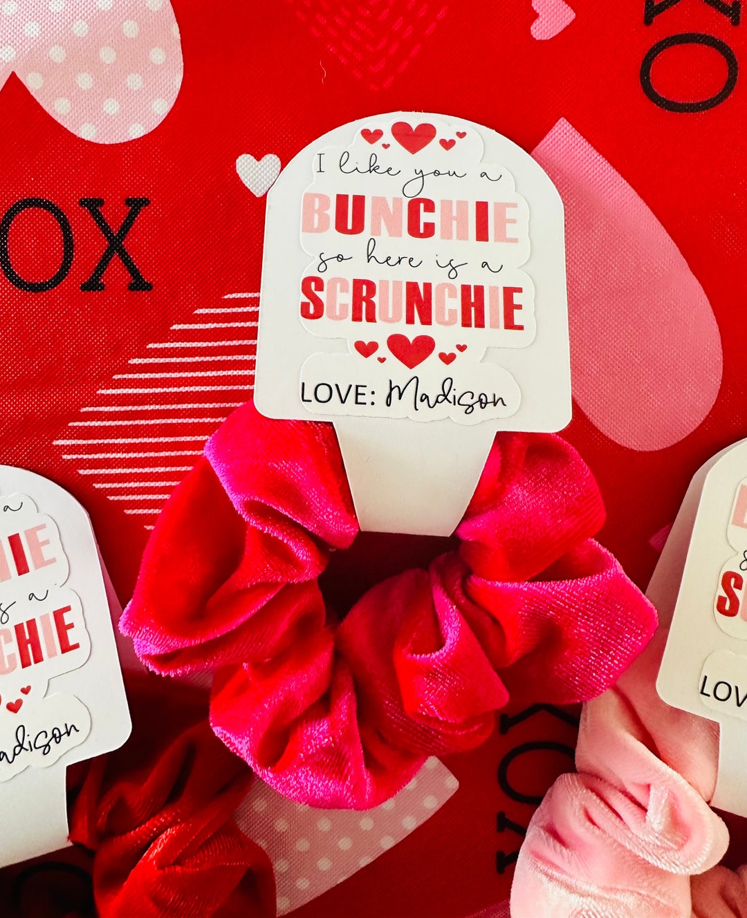 Friend Valentine Gift Hair Scrunchies Personalized Valentine Gifts