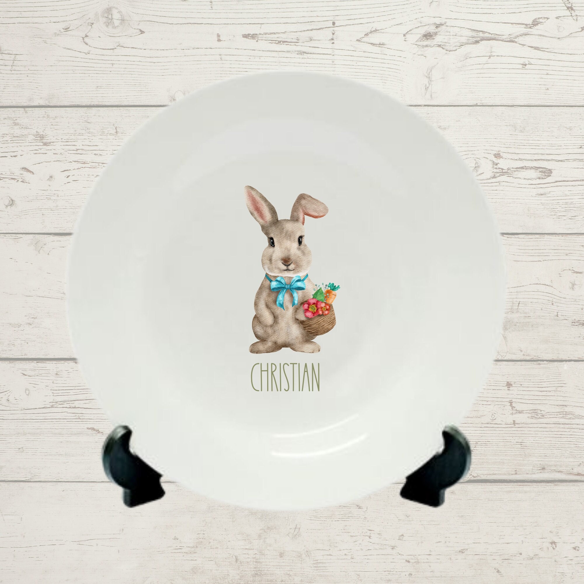 Easter Dessert Plates Custom Kids Easter Bunny Plates 8 inch Easter Plates
